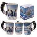 Taza preciosa de la dolomía 3D del pingüino